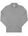 Heren polo B&C My Polo 210 Long Sleeve Sport Grey